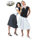 Jupe rocknroll adulte - marque - blanc - taille r�glable - mod�le au choix - foulard inclus