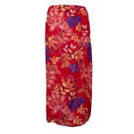Jupe rouge longue � fleurs juberra femme la petite etoile