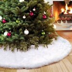Jupe de sapin de no�l blanc peluche neige d�corations darbre de no�l tapis vacances couvre pied sapin ...