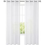 Jupvierge lot de 2 rideaux en voile transparent � ?illets pour salon et chambre � coucher - 240 x 140 ...