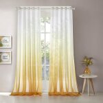Jupvierge 2pcs rideaux voilage - 132 x 259cm lotus oeillets en effet lin voilage semi - transparent d�cor ...
