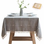 Jupvierge nappe rectangulaire anti tache avec un coussin de tasse lavable tissu table a manger cuisine ...