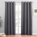 Jupvierge rideaux occultant thermiques gris paire de rideaux � oeillets 132 x 244cm anti froid / chaleur ...