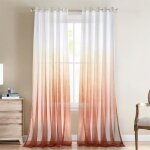 Jupvierge rideaux voilages - 2 panneaux 135x259cm ombre d�grad� semi - transparent en effet lin � oeillet ...