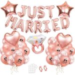 Just married party decoration ballons or rose ballons juste mariés banderole mariage décoration guirlande ... Just married party decoration ballons or rose ballons juste mariés banderole mariage décoration guirlande ...