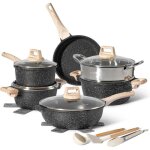 Batterie de cuisine induction 15 pices just perfecto - casseroles et poeles anti adhesiev - tous feux ...