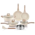 Just perfecto set de casseroles avec couvercle en verre - casserole tout feux - poele anti adhesive - ...