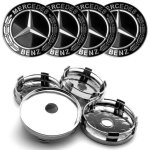 Juxinchang - 4od60mm mercedes benz chrome retrofit cache moyeu roue modifies jante full noir logo