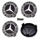 Juxinchang - 4x logo 75mm full noir origine centre de roue jante cache moyeu emblme pour mercedes benz ...