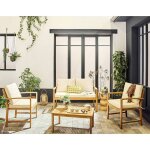 Kaili ? salon de jardin en bois massif dacacia - 4 places ? coussins beige - bois / beige