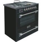 Cuisinière - kaiser - hge 93505 s - gaz - Électrique - 90 cm - 115l - anthracite / inox Cuisinière - kaiser - hge 93505 s - gaz - Électrique - 90 cm - 115l - anthracite / inox