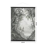 Kakemono affiche jungle 60 x 80cm noir blanc