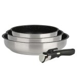 Kamberg - set de poêles batterie de cuisine 4 pièces - acier inoxydable - revêtement pierre - tous feux ... Kamberg - set de poêles batterie de cuisine 4 pièces - acier inoxydable - revêtement pierre - tous feux ...