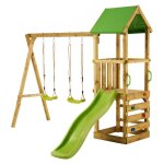 Kangui aire de jeux bois enfant walli 90 - toboggan balan�oires escalade et cabane