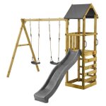 Kangui - tour et portique bois enfant walli 120 - toboggan balan�oires escalade et cabane