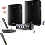 Karaok pack sono 600w - double micros sans fil - ampli hifi bluetooth usb - 2 enceintes sono 300w - ...