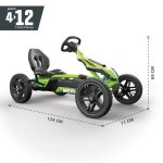 Kart  pdales berg rally drt vert pour enfant - pneus  chambre  air - sige rglable - garantie 2 ...