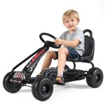 Kart � p�dales pour enfants costway si�ge r�glablevolant&frein � main pour lext�rieur gar�ons&filles ...