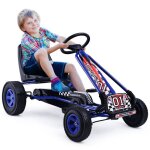 Kart  pdale enfant dreamade - sige rglable - 4 roues - charge max 30kg - bleu