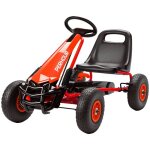 Kart � p�dales pour enfants - rouge - si�ge r�glable - roues eva - frein � main - embrayage manuel - ...