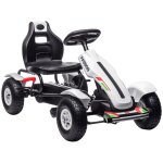 Kart � p�dales pour enfant si�ge r�glable 3 positions frein � main enfant de 5 � 12 ans blanc noir