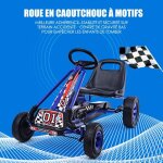 Kart à pédales en métal 1 place bleu avec roues en caoutchouc 101 x 61 x 62cm convient pour 3 à 8 ans ... Kart à pédales en métal 1 place bleu avec roues en caoutchouc 101 x 61 x 62cm convient pour 3 à 8 ans ...