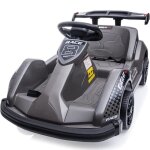 Kart  pdales voiture pour enfants - oryxearth - gris - batterie 6v - tlcommande multifonction