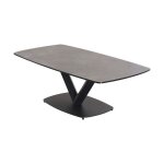 Karu - table basse aspect c�ramique grise pied central v