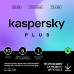 Logiciels de scurit - kaspersky - kaspersky plus - 10 postes - 1 an - version tlchargement