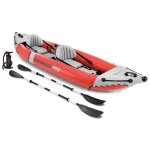 Kayak gonflable intex excursion pro - 2 places - rouge - pagaies et gonfleur inclus