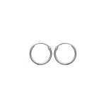Kbc boucles doreilles argent 925 creoles 14mm - unisexe adulte enfant