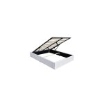 Lit coffre - manon - 140x200 cm - 14 lattes - blanc - design contemporain - mdf