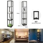Kdinfav: lampadaire moderne avec �tag�res int�gr�es pour salons couloir eu 220v noir lampe sur pied et ...