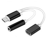 Keaiweni adaptateur de convertisseur de rpartiteur audio aux 2 en 1 usb type - c vers jack 35 mm + ...