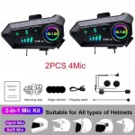 Intercom casque moto - kebidumei - yp10 - bluetooth 5. 3 - tanche ipx6 - 300m de porte