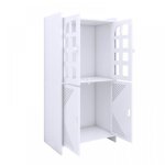 Kedia armoire de salle de bain � quatre portes et deux niveaux meuble de rangement pour salle de bain ...