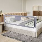 Kedia lot de barri�res de lit gris en tissu maill� a�r� r�glables en hauteur faciles � installer r�glables ...