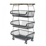 Kedia corbeille � fruits � 4 �tages paniers de rangement avec roues 40 * 30 * 72cm peu encombrantchariot ...