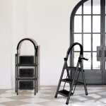 Kedia escabeau pliable � �chelle 3 marches stable et antid�rapant avec poign�es au collodion 6 patins ...