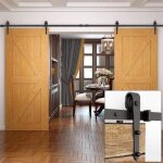 Kit de rail pour porte coulissante double - kedia - 366 cm - acier au carbone - noir - système coulissant ... Kit de rail pour porte coulissante double - kedia - 366 cm - acier au carbone - noir - système coulissant ...