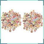 Keenso boutons de couture en bois boutons de couture color�s en bois 15mm pour lartisanat la fabrication ...