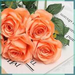 Keenso fleur artificielle 5pcs artificial flower rose bright color long lasting attractive decorative ...