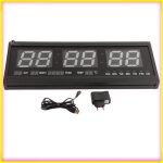 Keenso horloge murale num�rique grand et moderne num�rique de led horloge murale date de temp�rature ...