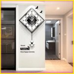 Keenso horloge murale num�ro de bois corloge murale simple rhombus mute quartzuhr maison salon pour l�tude ...