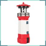 Keenso phare solaire solar lighthouse 360 degree rotating lighthouse decoration fadeless resin led deco ...