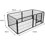 Keisha - parc enclos pour petits chiens chiots lapin extrieur intrieur 80 * 60cm6 panneaux avec porte ...