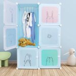 Keluodae. tagre rangement enfants casier modulable plastique animaux penderie armoire portes tringle ...