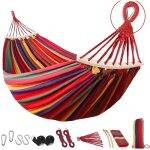 Kenlumo hamac double extrieur en coton 200 x 150 cm grand avec barre dcartement noeud en mtal robuste ...