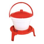 Abreuvoir  volaille - kerbl - 12 l - plastique - rouge et blanc - dbit deau automatique