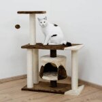 Arbre  chat kerbl jade pro - hauteur 96cm - brun et beige - sisal et textile